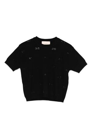 black viscose top ELISABETTA FRANCHI KIDS | EFMA169CFL060N000